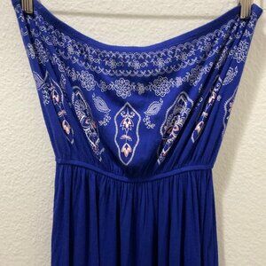 Love Tree Royal Blue patterned strapless